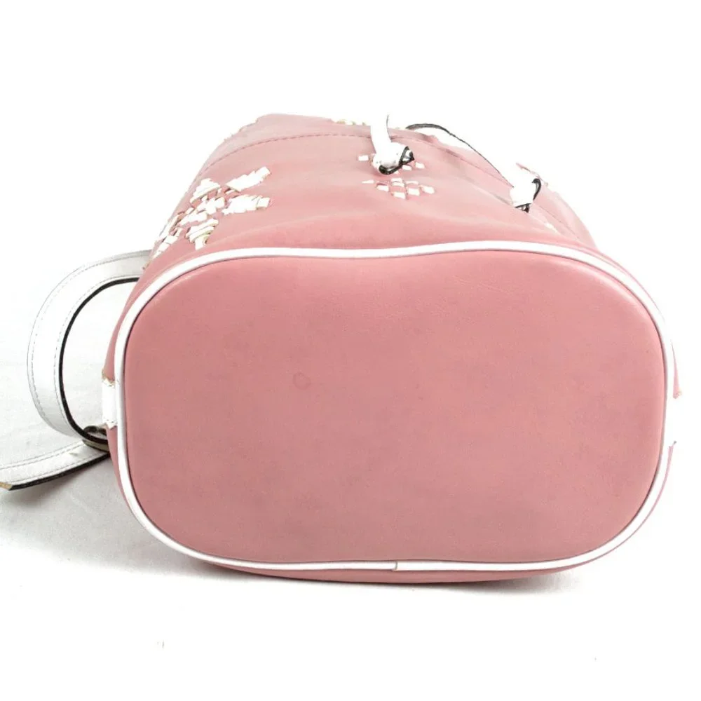 Patricia Nash Pink and White Brindisi Drawstring Bag